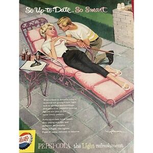 Vintage 1959 PEPSI-COLA Pepsi Soda Pop Girl Pinup 1950's Print Ad‎ Advertisement